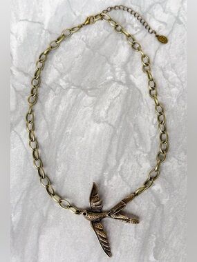 Zelda Broze Necklace with Bird Pendant